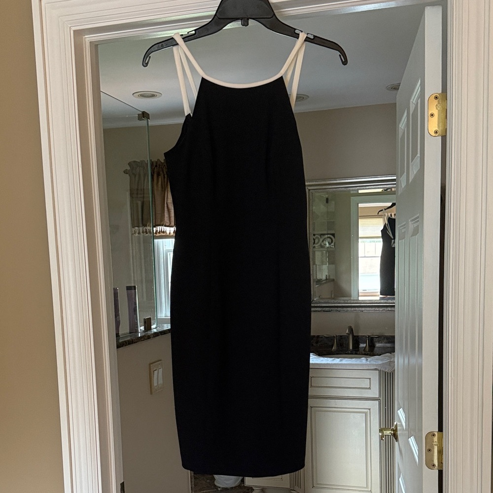 NWT Calvin Klein Black Dress with White Accents